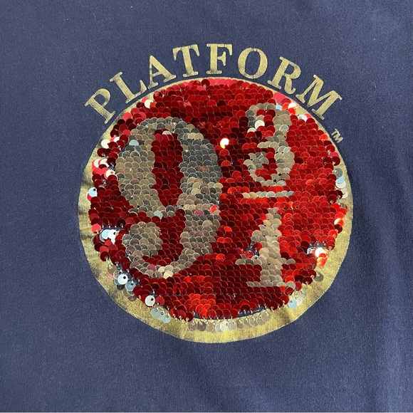 Mini Boden x Harry Potter 9 3/4 Sequin Flip Blue Shirt - Picture 5 of 5